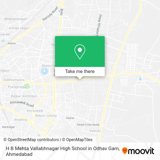 H B Mehta Vallabhnagar High School in Odhav Gam map