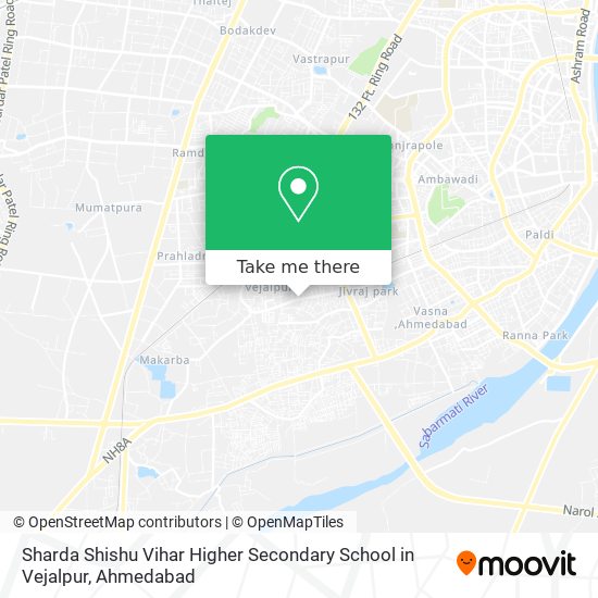Sharda Shishu Vihar Higher Secondary School in Vejalpur map