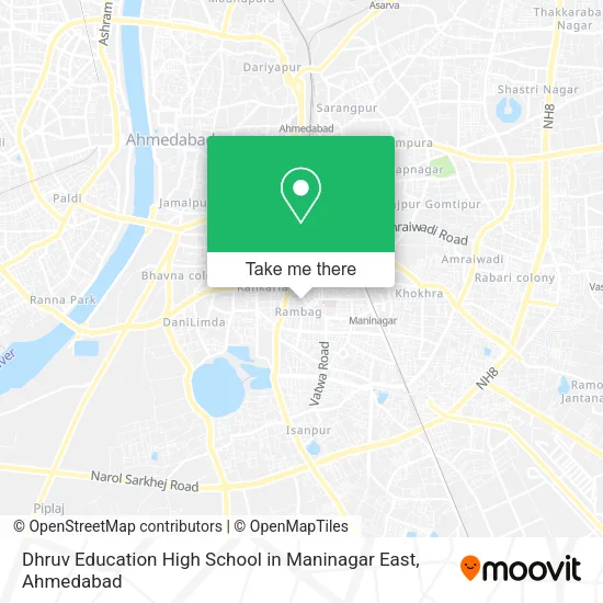 Dhruv Education High School in Maninagar East map