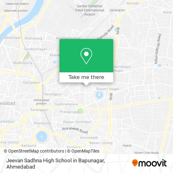 Jeevan Sadhna High School in Bapunagar map