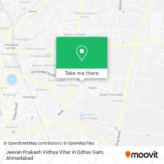 Jeevan Prakash Vidhya Vihar in Odhav Gam map