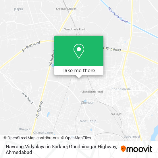 Navrang Vidyalaya in Sarkhej Gandhinagar Highway map