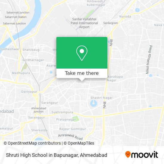 Shruti High School in Bapunagar map