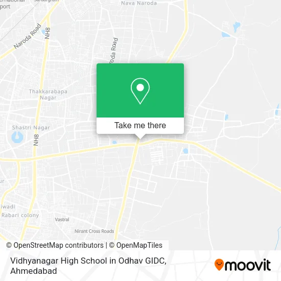 Vidhyanagar High School in Odhav GIDC map