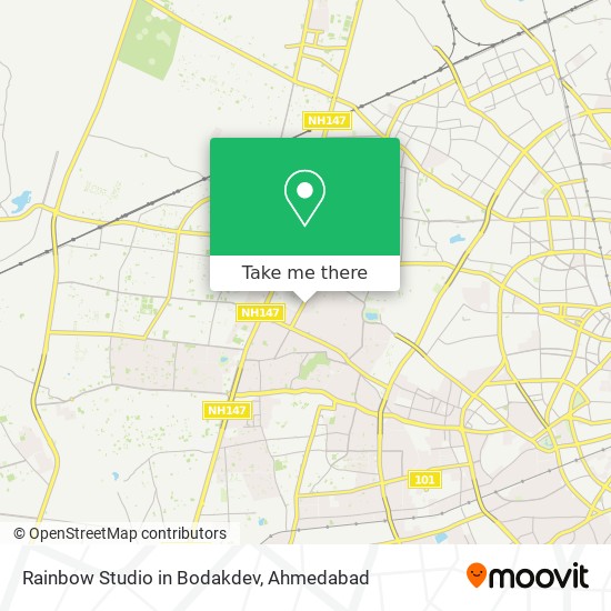 Rainbow Studio in Bodakdev map