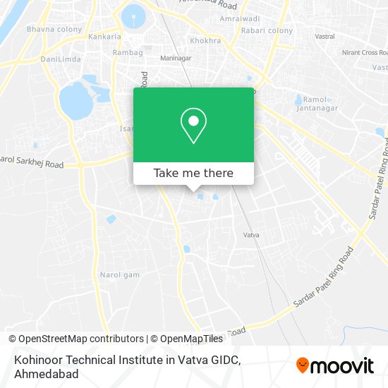 Kohinoor Technical Institute in Vatva GIDC map