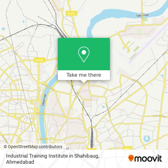 Industrial Training Institute in Shahibaug map