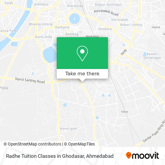 Radhe Tuition Classes in Ghodasar map