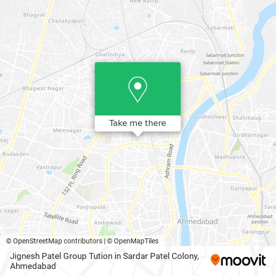 Jignesh Patel Group Tution in Sardar Patel Colony map