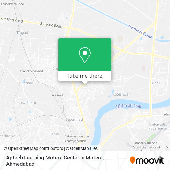 Aptech Learning Motera Center in Motera map