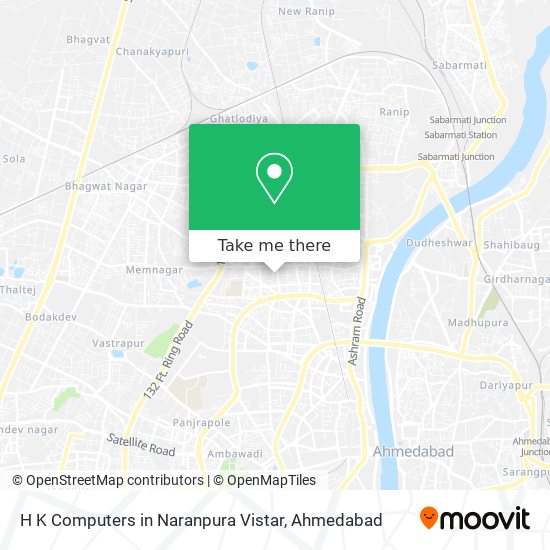 H K Computers in Naranpura Vistar map