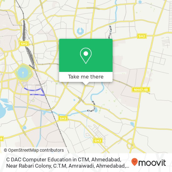 C DAC Computer Education in CTM, Ahmedabad, Near Rabari Colony, C.T.M, Amraiwadi, Ahmedabad, Gujara map