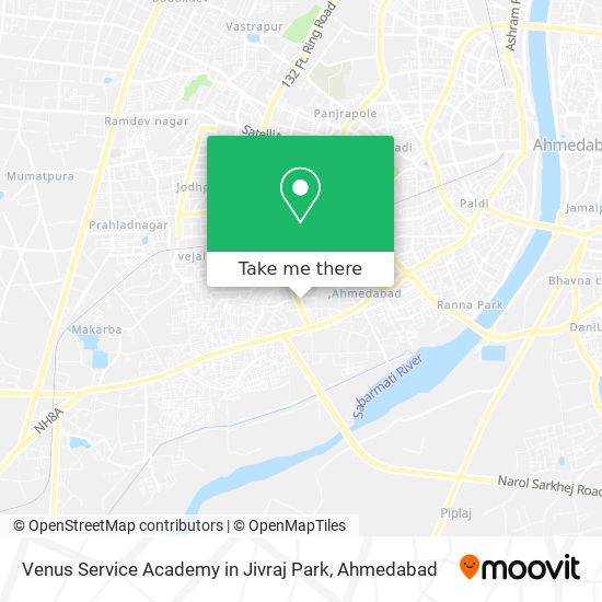 Venus Service Academy in Jivraj Park map