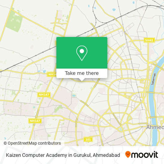 Kaizen Computer Academy in Gurukul map
