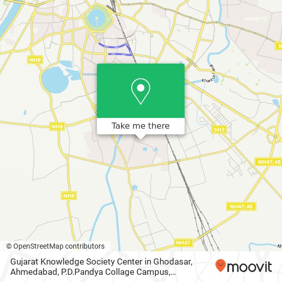 Gujarat Knowledge Society Center in Ghodasar, Ahmedabad, P.D.Pandya Collage Campus, Muktjeevan Smru map