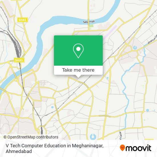 V Tech Computer Education in Meghaninagar map