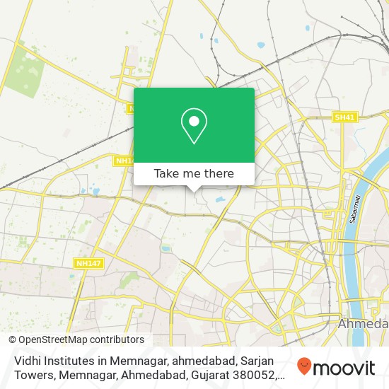 Vidhi Institutes in Memnagar, ahmedabad, Sarjan Towers, Memnagar, Ahmedabad, Gujarat 380052, India map