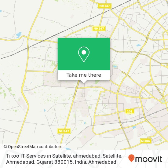 Tikoo IT Services in Satellite, ahmedabad, Satellite, Ahmedabad, Gujarat 380015, India map