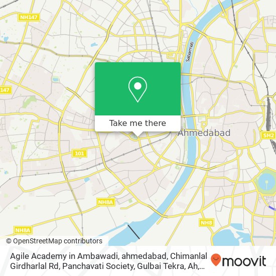 Agile Academy in Ambawadi, ahmedabad, Chimanlal Girdharlal Rd, Panchavati Society, Gulbai Tekra, Ah map