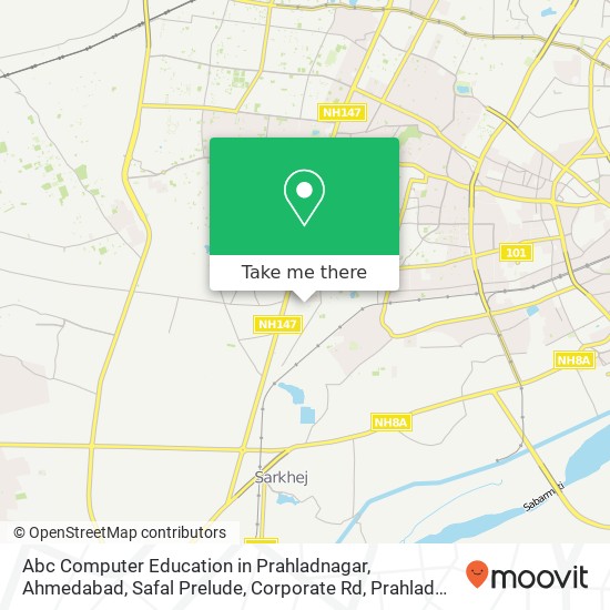 Abc Computer Education in Prahladnagar, Ahmedabad, Safal Prelude, Corporate Rd, Prahlad Nagar, Ahme map