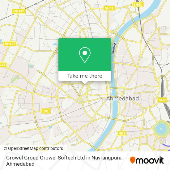 Growel Group Growel Softech Ltd in Navrangpura map