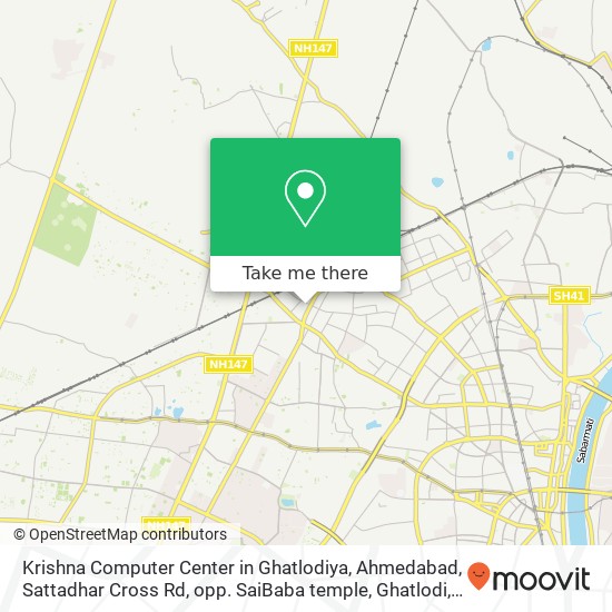 Krishna Computer Center in Ghatlodiya, Ahmedabad, Sattadhar Cross Rd, opp. SaiBaba temple, Ghatlodi map
