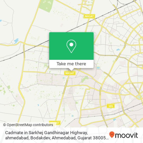 Cadmate in Sarkhej Gandhinagar Highway, ahmedabad, Bodakdev, Ahmedabad, Gujarat 380054, India map