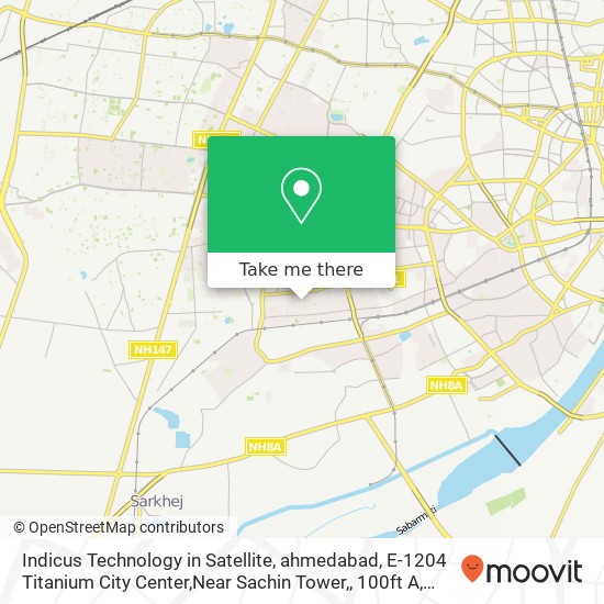 Indicus Technology in Satellite, ahmedabad, E-1204 Titanium City Center,Near Sachin Tower,, 100ft A map
