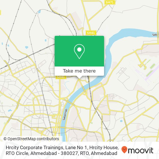 Hrcity Corporate Trainings, Lane No 1, Hrcity House, RTO Circle, Ahmedabad - 380027, RTO map