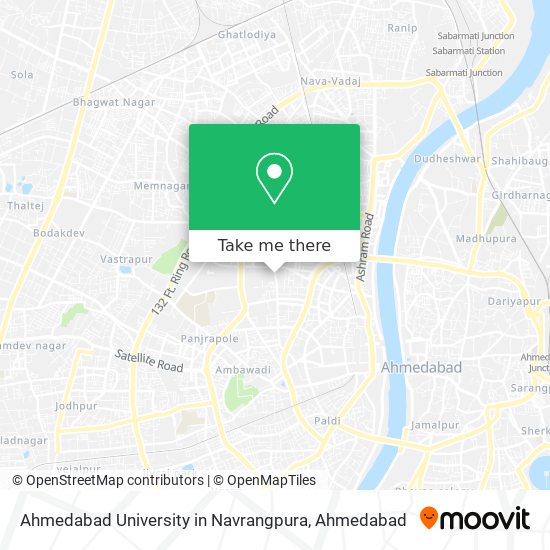 Ahmedabad University in Navrangpura map