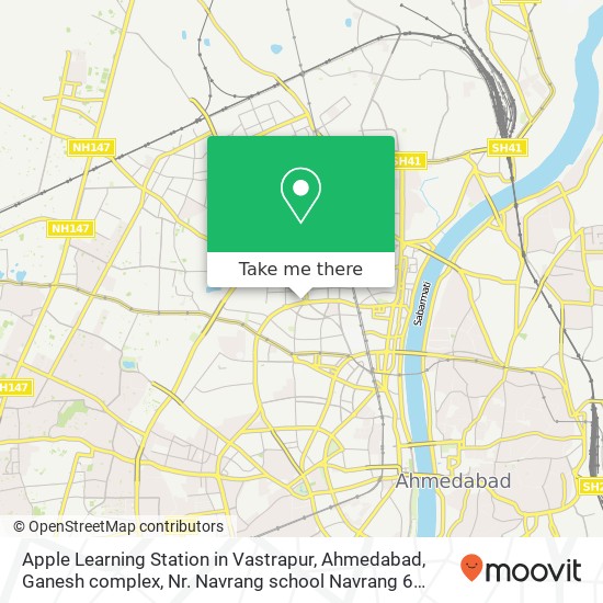 Apple Learning Station in Vastrapur, Ahmedabad, Ganesh complex, Nr. Navrang school Navrang 6 Road, map