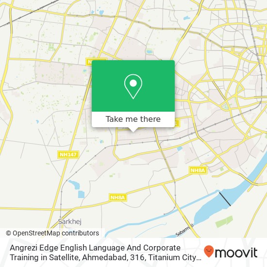 Angrezi Edge English Language And Corporate Training in Satellite, Ahmedabad, 316, Titanium City Ce map
