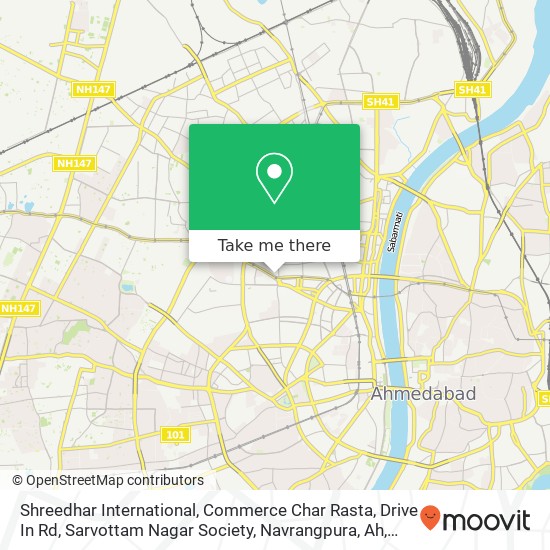 Shreedhar International, Commerce Char Rasta, Drive In Rd, Sarvottam Nagar Society, Navrangpura, Ah map