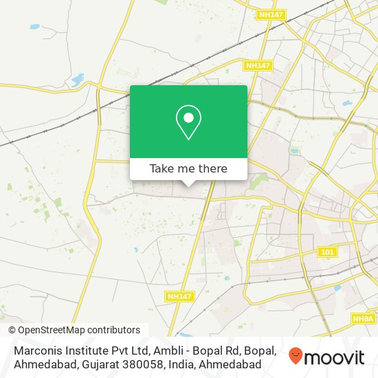 Marconis Institute Pvt Ltd, Ambli - Bopal Rd, Bopal, Ahmedabad, Gujarat 380058, India map