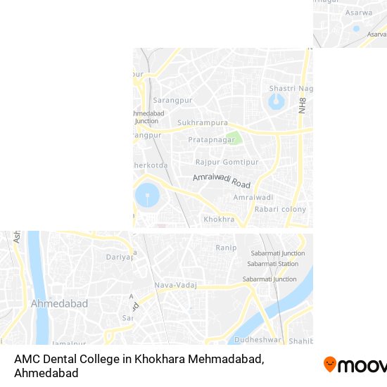 AMC Dental College in Khokhara Mehmadabad map