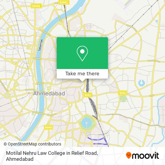 Motilal Nehru Law College in Relief Road map