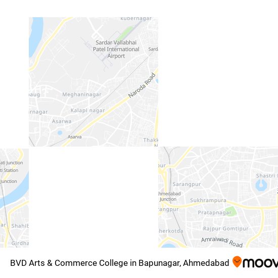 BVD Arts & Commerce College in Bapunagar map