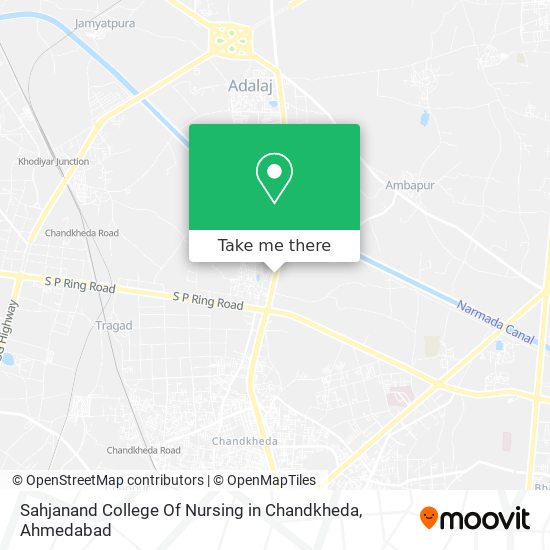 Sahjanand College Of Nursing in Chandkheda map