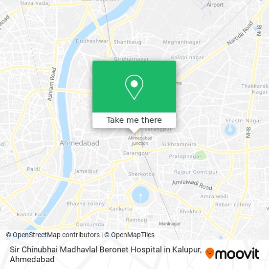 Sir Chinubhai Madhavlal Beronet Hospital in Kalupur map