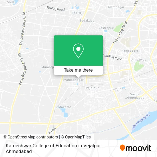 Kameshwar College of Education in Vejalpur map