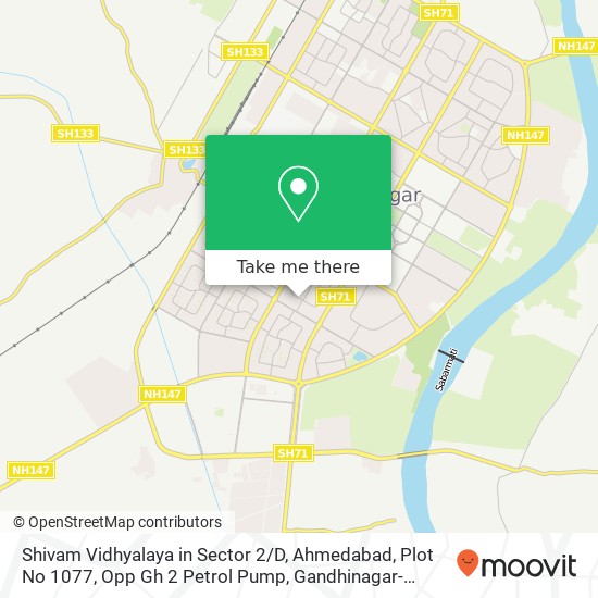 Shivam Vidhyalaya in Sector 2 / D, Ahmedabad, Plot No 1077, Opp Gh 2 Petrol Pump, Gandhinagar-Gujarat map