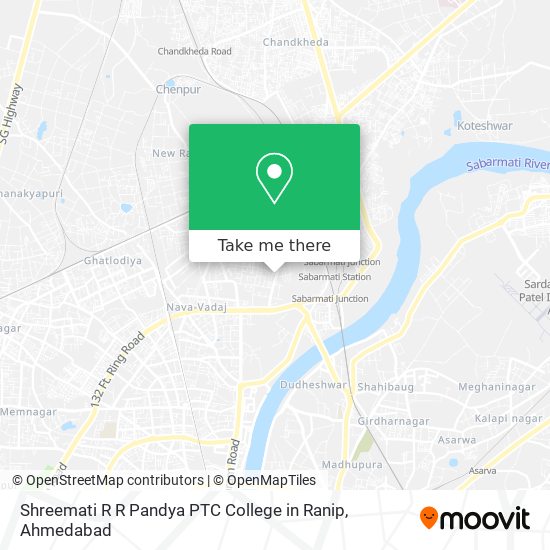 Shreemati R R Pandya PTC College in Ranip map
