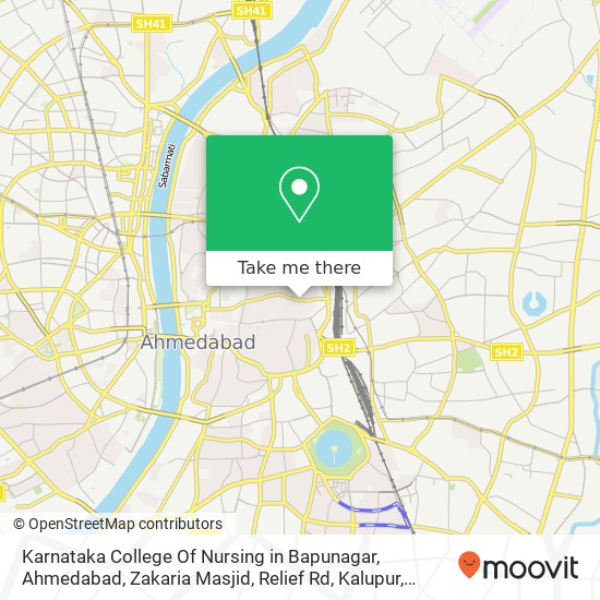 Karnataka College Of Nursing in Bapunagar, Ahmedabad, Zakaria Masjid, Relief Rd, Kalupur, Ahmedabad map