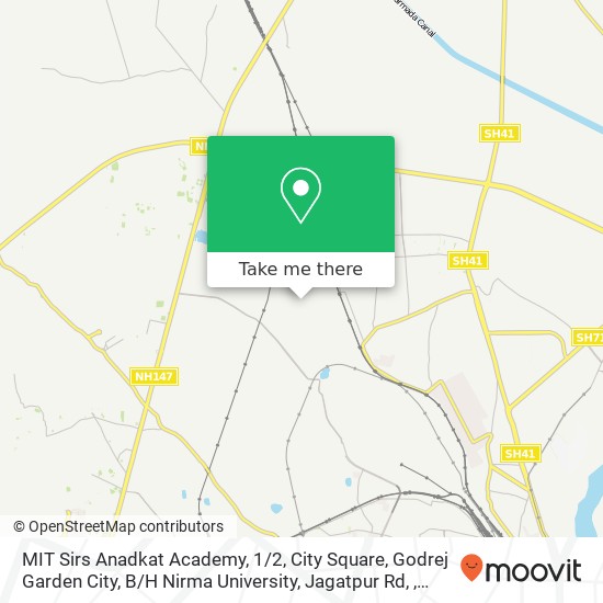 MIT Sirs Anadkat Academy, 1 / 2, City Square, Godrej Garden City, B / H Nirma University, Jagatpur Rd, map