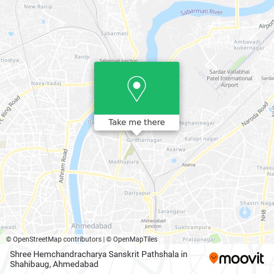 Shree Hemchandracharya Sanskrit Pathshala in Shahibaug map