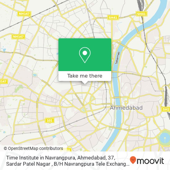 Time Institute in Navrangpura, Ahmedabad, 37, Sardar Patel Nagar , B / H Navrangpura Tele Exchange, C map