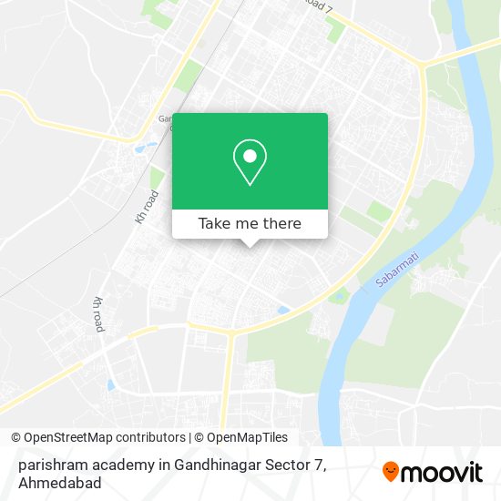 parishram academy in Gandhinagar Sector 7 map