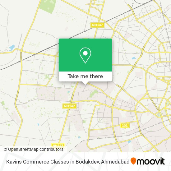 Kavins Commerce Classes in Bodakdev map