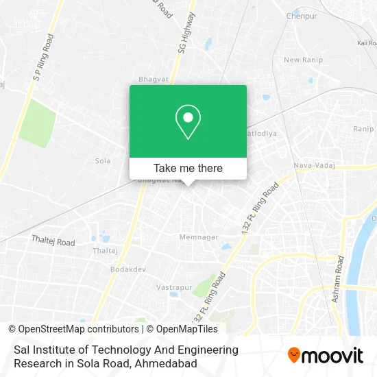 Sal Institute of Technology And Engineering Research in Sola Road map