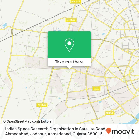 Indian Space Research Organisation in Satellite Road, Ahmedabad, Jodhpur, Ahmedabad, Gujarat 380015 map